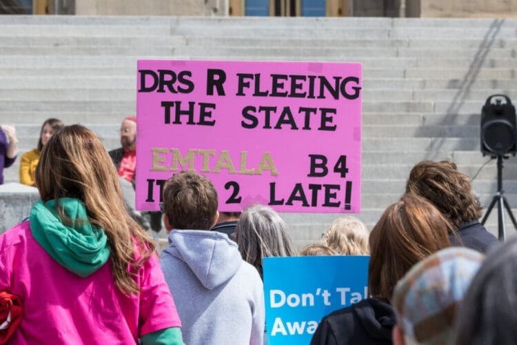 At a Planned Parenthood Great Northwest rally on Sunday, April 21, Idahoans advocated for the U.S. Supreme Court to rule that federal law protects access to abortion procedures in emergency situations, even in states like Idaho with strict abortion bans.