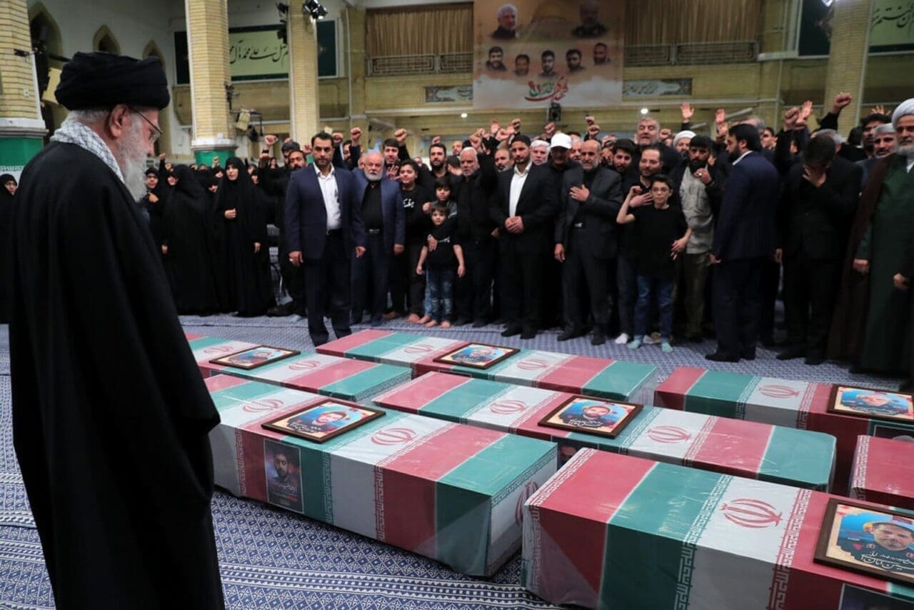 Funeral for Iranians killed in bombing Of the consulate In Syria by Israel.