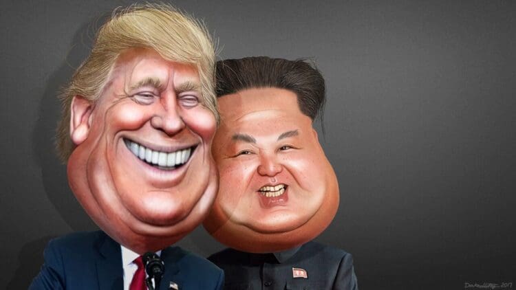 Antichrist Caricatures of Donald Trump and Kim Jong-un