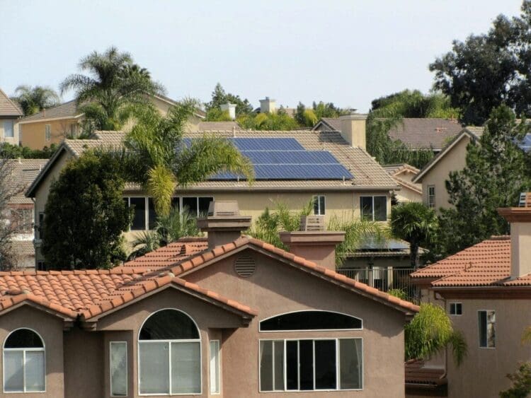 A home with solar panels in Temecula, California.