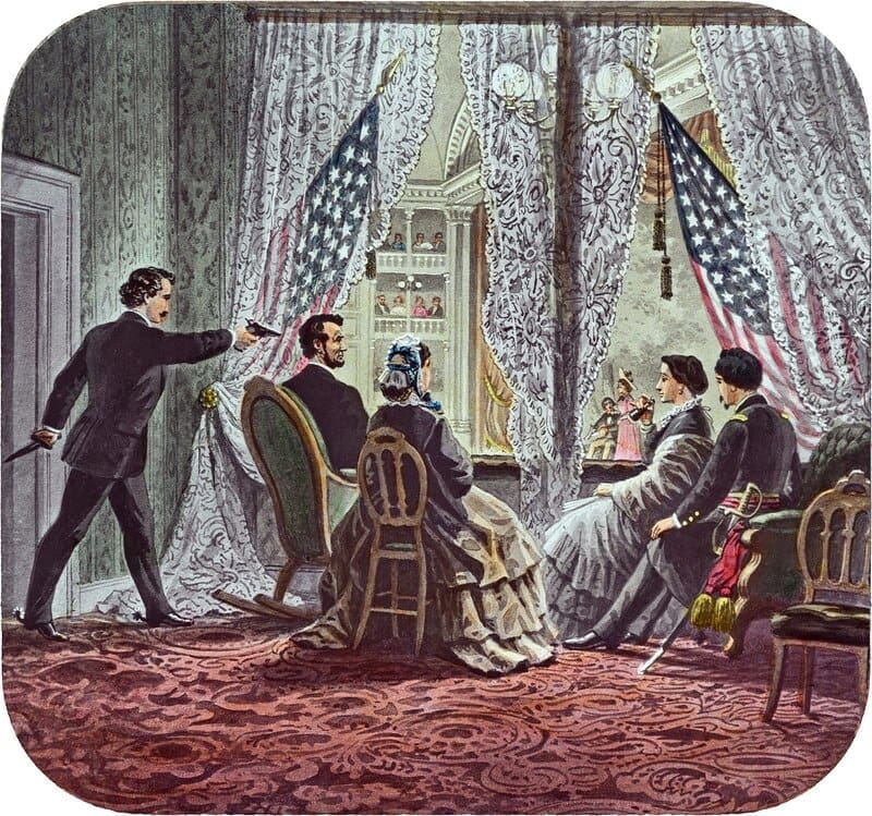 Assassination of President Lincoln—art on glass