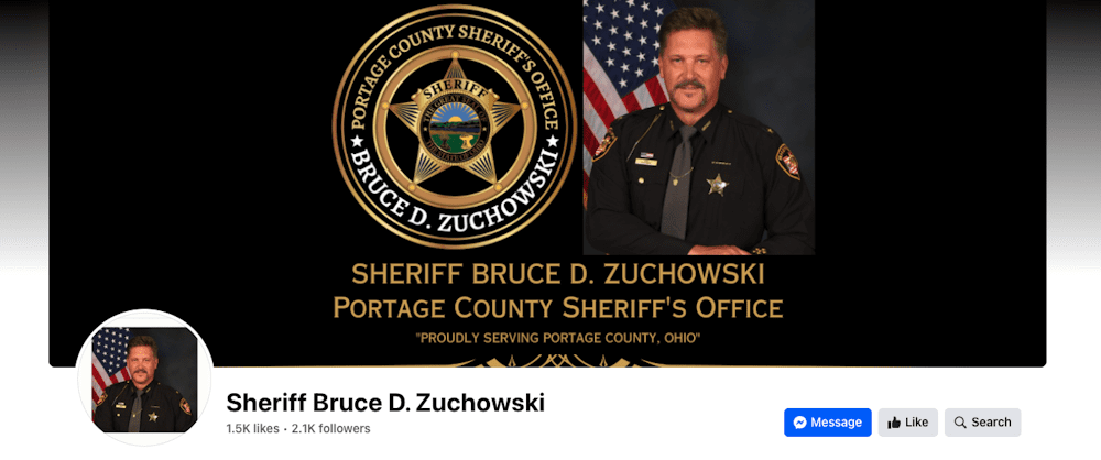 The header of the sheriff’s Facebook page