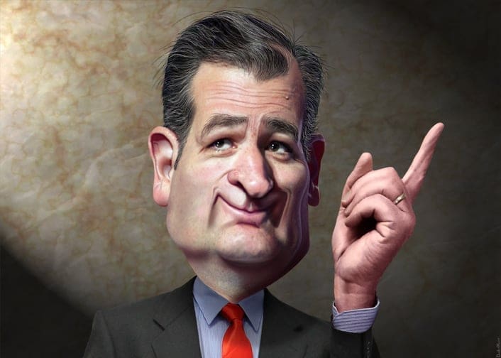 Caricature of Ted Cruz pre beard