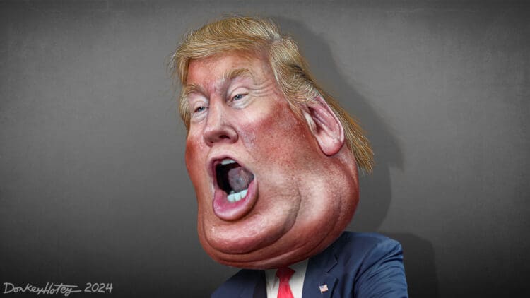 Caricature of Donald Trump yelling