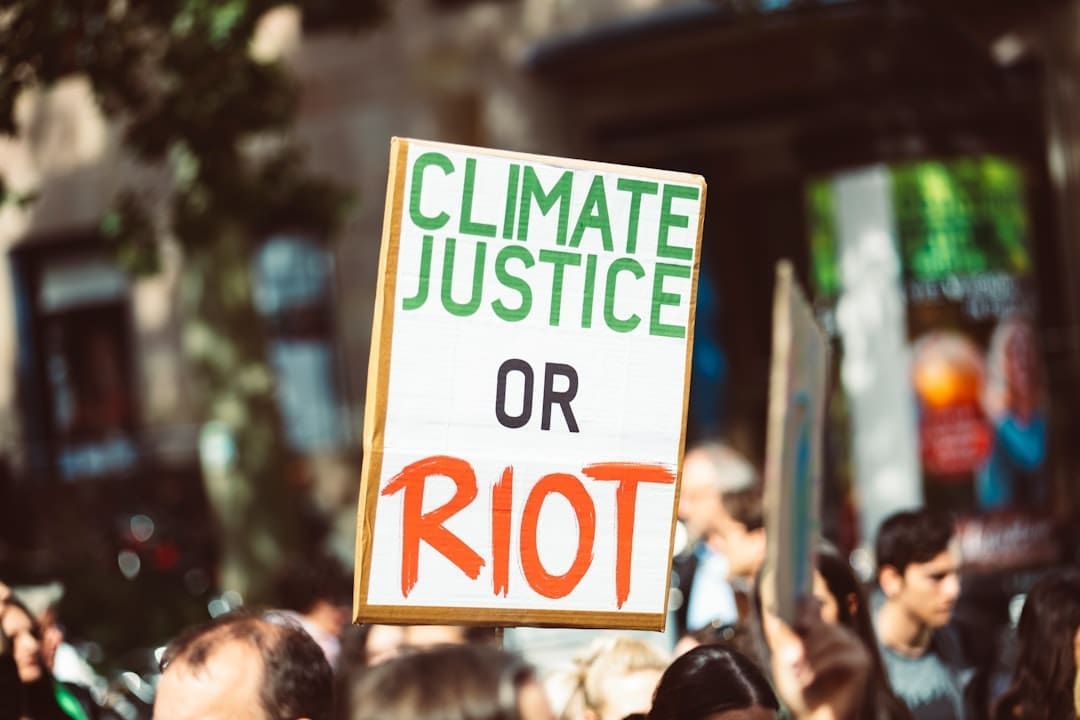 A protest sign for climate justice