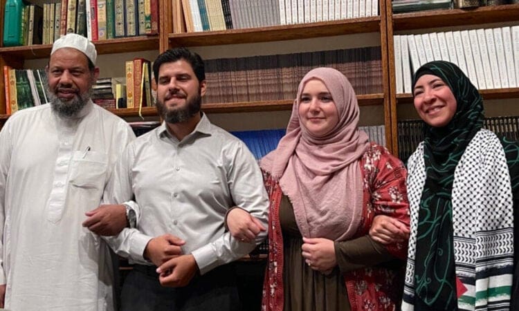 Layla Soliz, second from right, with her husband Zanne Soliz, Zaynab Ansour Mansari and Rafiq Mahdi of the organization Muslim Community of Knoxville