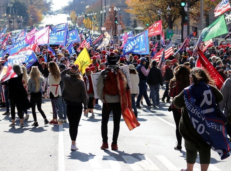 Trump coup: A group protesting the 2020 election