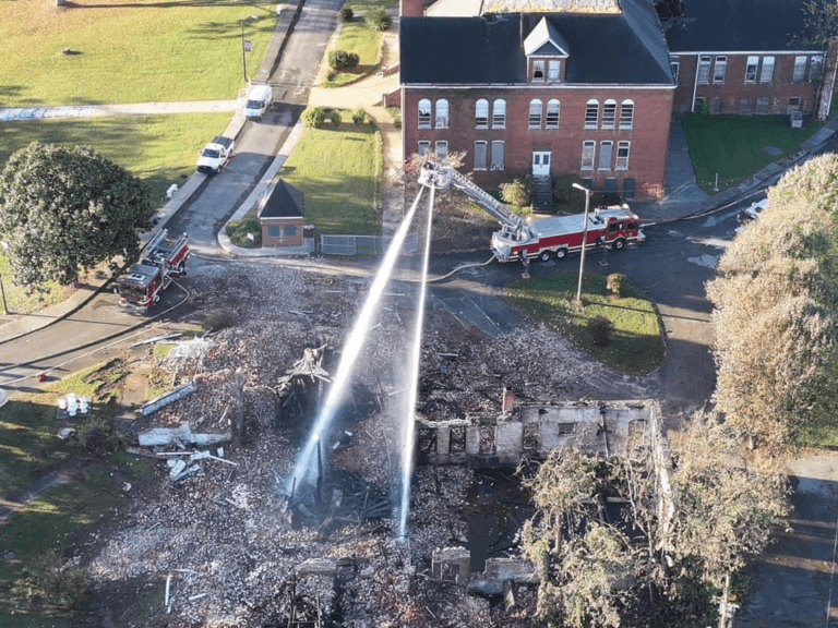 Fire at Knoxville College in Tennessee by Angela Dennis