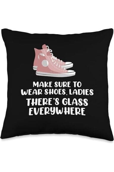 2024 election results pillow with Harris sneaker glass ceiling design