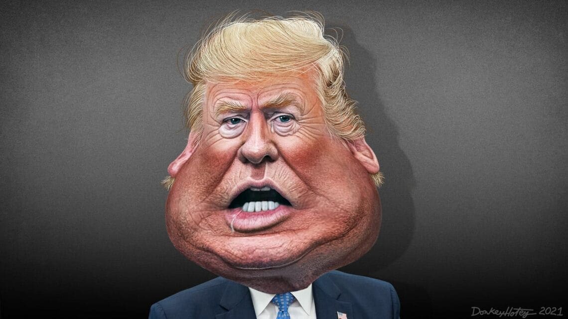 Trump Has Promised To Build More Ships. He May Deport The Workers Who Help Make Them. Caricature of donald trump